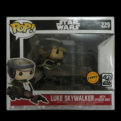Funko Pop! Star Wars Luke Skywalker with Speeder Bike (Chase) Deluxe Figure #229