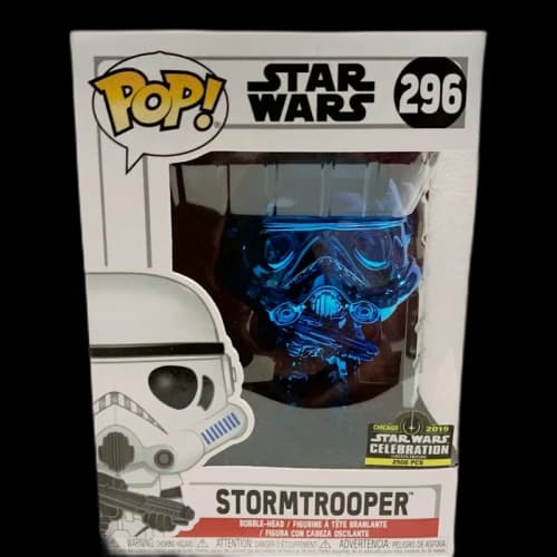Funko Pop! Star Wars Stormtrooper Blue (Chrome) Star Wars Celebration Exclusive Bobble-Head Figure #296