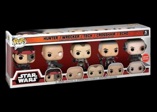 Funko Pop! Star Wars The Bad Batch: Hunter, Wrecker, Tech, Crosshair & Echo GameStop Exclusive 5-Pack