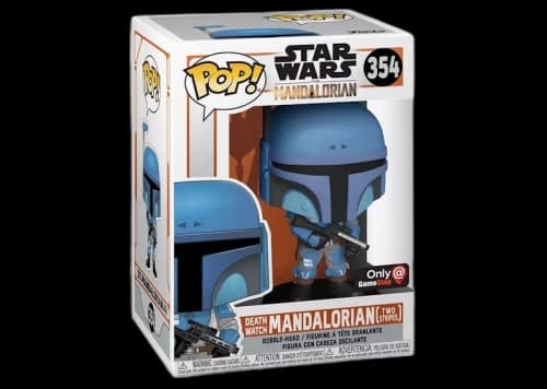Funko Pop! Star Wars The Mandalorian Death Watch Mandalorian (Two Stripes) GameStop Exclusive Figure #354
