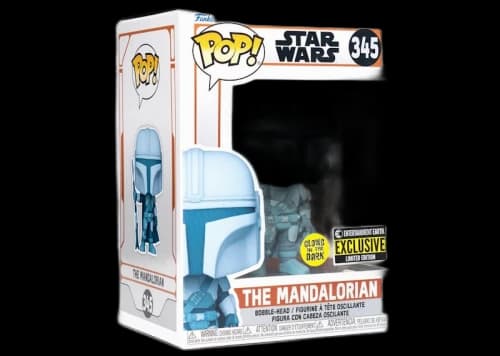 Funko Pop! Star Wars The Mandalorian: The Mandalorian GITD Entertainment Earth Exclusive Figure #345