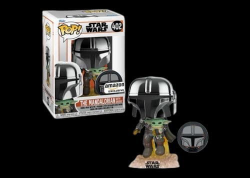Funko Pop! Star Wars The Mandalorian with The Child Amazon Exclusive Figure #402