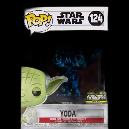 Funko Pop! Star Wars Yoda (Blue Chrome) Star Wars Celebration Exclusive Bobble-Head Figure #124