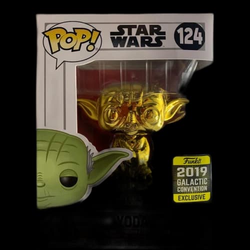 Funko Pop! Star Wars Yoda Gold Galactic Convention Exclusive Bobble-Head Figure #124