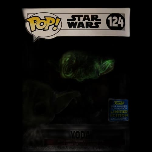 Funko Pop! Star Wars Yoda Green Chrome Summer Convention Bobble Head #124