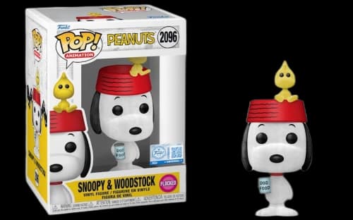 Funko Pop! Television: Peanuts Snoopy & Woodstock (Flocked)(Entertainment Earth/Sticker) Figure #2096