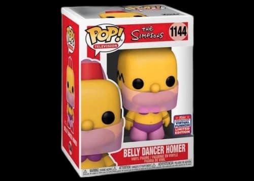 Funko Pop! Television The Simpsons Belly Dancer Homer 2021 Summer Virtual Funkon Exclusive Figure #1144