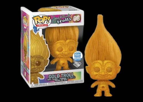 Funko Pop! Trolls Good Luck Trolls Gold Troll Diamond Funko Exclusive Figure #08
