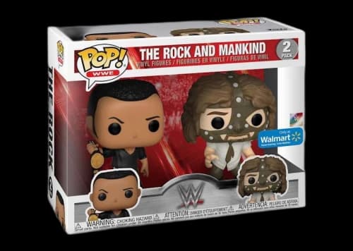 Funko Pop! WWE The Rock and Mankind Walmart Exclusive 2 Pack