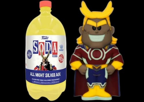 Funko Soda 3 Liter My Hero Academia All Might Silver Age Funko Shop Exclusive Open Bottle Chase Figure