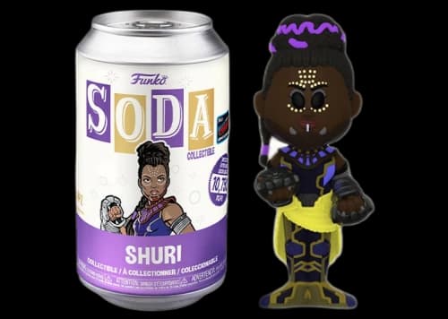 Funko Soda Marvel Black Panther Shuri 2022 NYCC Exclusive GITD Open Can Chase Figure