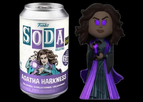 Funko Soda Marvel Studios Agatha Harkness GITD Entertainment Earth Exclusive Open Can Chase Figure