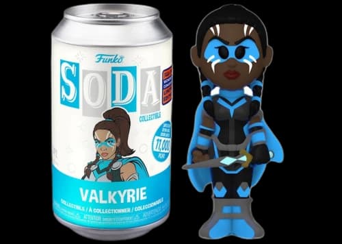 Funko Soda Marvel Studios Thor: Love and Thunder Valkyrie 2023 Wondrous Convention Exclusive Open Can Chase Figure
