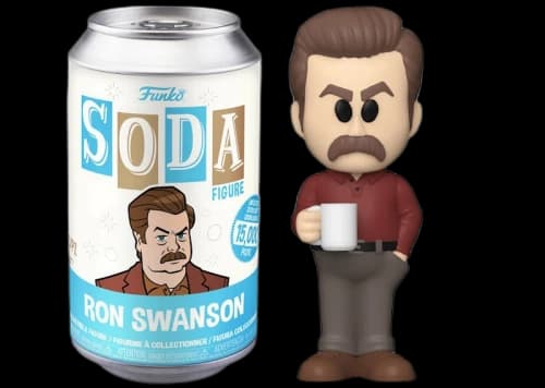 Funko Soda Parks and Recreation Ron Swanson Open Can Common Figure