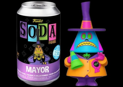 Funko Soda The Nightmare Before Christmas Black Light Mayor Open Can Chase Figure