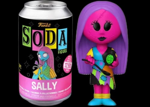Funko Soda The Nightmare Before Christmas Black Light Sally Open Can Chase Figure