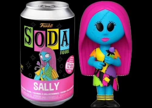 Funko Soda The Nightmare Before Christmas Black Light Sally Open Can Figure