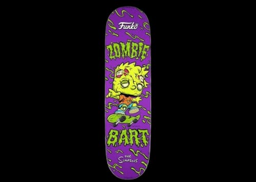 Funko The Simpsons Zombie Bart 2021 NYCC Exclusive Skateboard Deck Purple/Green