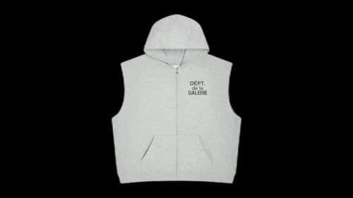Gallery Dept. 90's Full Zip Sweatshirt Cut Off Tank Heather Grey