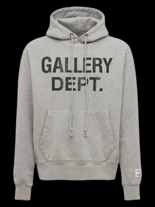 Gallery Dept. Center Logo Hoodie Heather Grey/Black