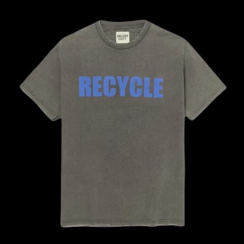 Gallery Dept. Recycle Distressed Printed T-Shirt Ash Grey