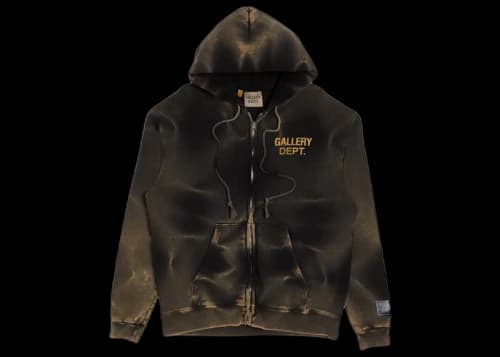 Gallery Dept. Zip Up Hoodie Sun Faded Black