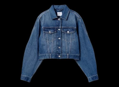 Gap x Victoria Beckham Women's Relaxed Crop Denim Jacket Medium Rinse Wash