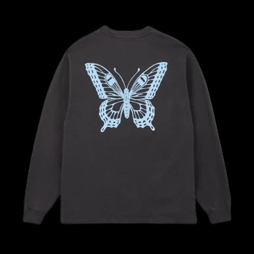 Girls Don't Cry Butterfly L/S Tee Washed Black/Blue