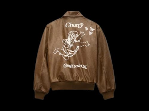 Girls Don't Cry x Cherry Angel Leather Flight Jacket Brown