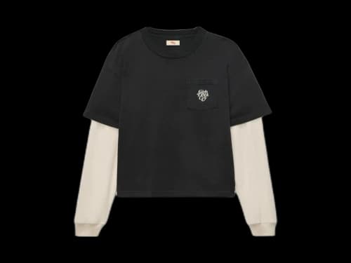 Girls Don't Cry x Cherry Boxy Pocket Thermal L/S Top Black