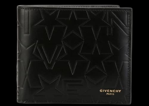 Givenchy Wallet Star Embossed Leather Black