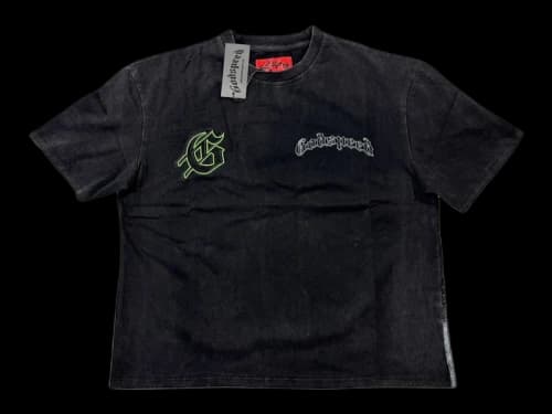 Godspeed Cowboy Knight (Green Logo) T-shirt Black Wash
