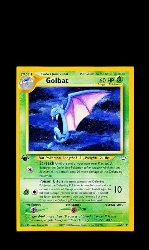 Golbat 2001 Pokemon TCG Neo Revelation 1st Edition #29/64 (PSA or BGS Graded)
