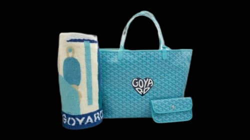 Goyard Saint Louis GM Bag and Balise Towel Turquoise