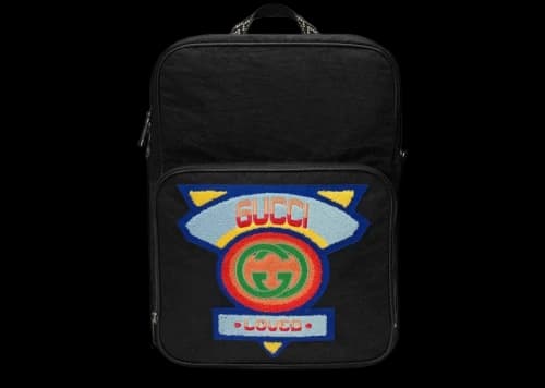 Gucci Backpack 80s Patch Medium Black