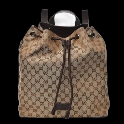 Gucci Drawstring Backpack Monogram GG Beige/Brown