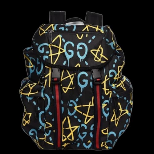 Gucci GucciGhost Techpack Backpack Graffiti Print Black/Multicolor