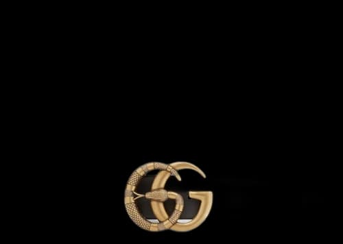 Gucci Belt Double G Buckle with Snake Black