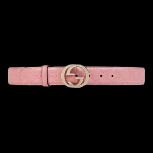 Gucci Belt Guccissima Monogram Interlocking G Soft Pink