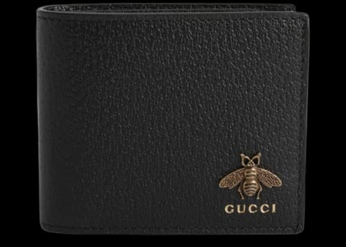 Gucci Bifold Wallet Animalier Bee Black