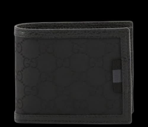Gucci Bifold Wallet GG Nylon With Coin Pouch Black