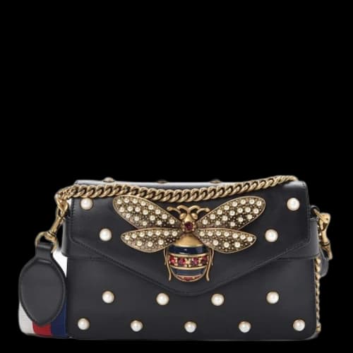 Gucci Broadway Pearly Bee Mini Black