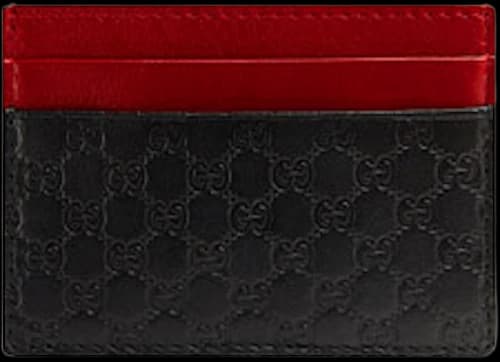 Gucci Card Case MicroGuccissima Black/Red/Green