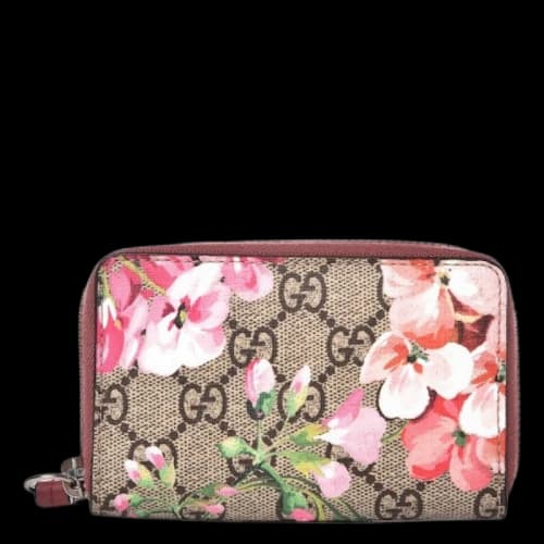 Gucci Card Case Monogram GG Supreme Blooms Antique Rose