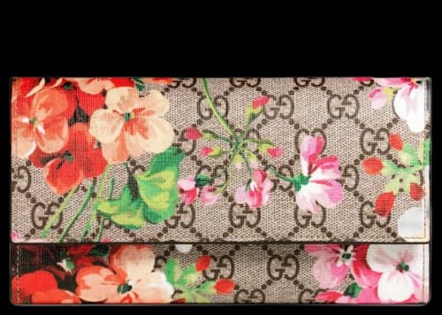 Gucci Continental Wallet GG Blooms Beige/Pink