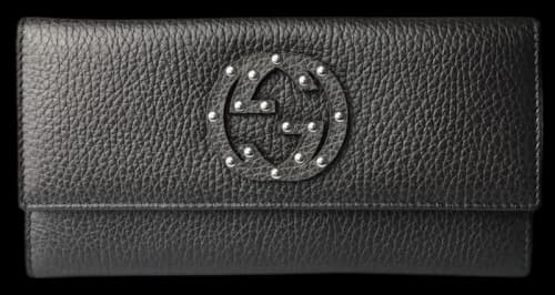 Gucci Continental Wallet Interlocking G Studded Black