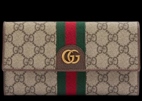 Gucci Continental Wallet Three Little Pigs Beige/Ebony