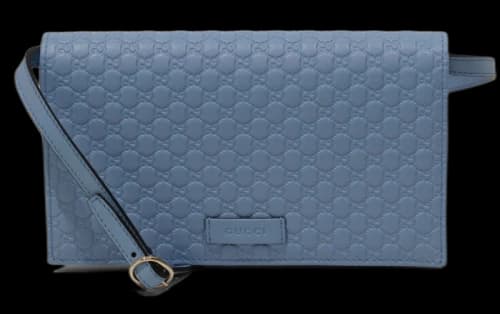 Gucci Crossbody Wallet MicroGuccissima Light Blue