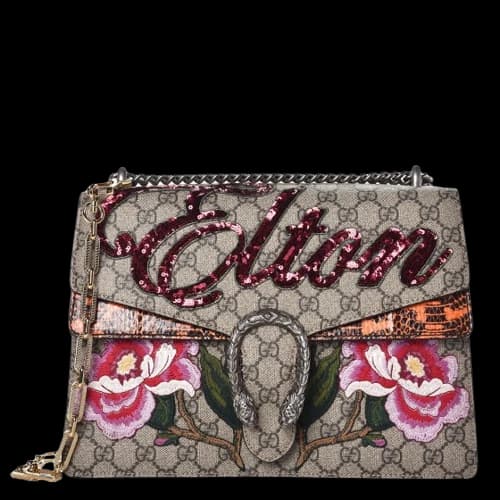 Gucci Dionysus Shoulder Bag GG Supreme/Python Elton Medium Beige/Orange