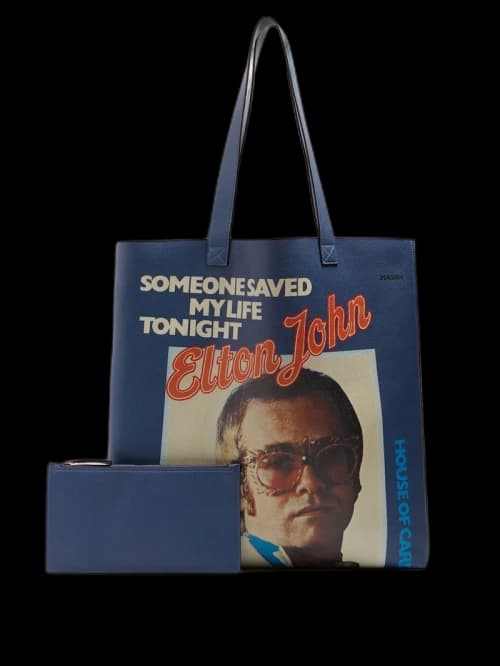 Gucci Elton John Tote "Someone Saved My Life Tonight" Vinyl EP Cover (With Pouch) Blue